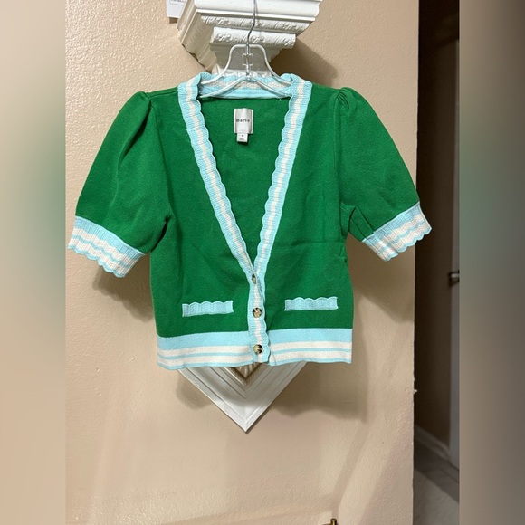 Maeve Green Button Down Cardigan - Picture 2 of 10